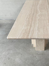 Titus Dikdörtgen Traverten Mermer Yemek Masası