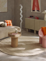 Torku Ahşap Yuvarlak Yan Sehpa Natürel