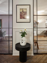 Torku Ahşap Yuvarlak Yan Sehpa Siyah