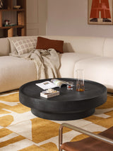 Torku Plus Ahşap Yuvarlak Orta Sehpa Siyah