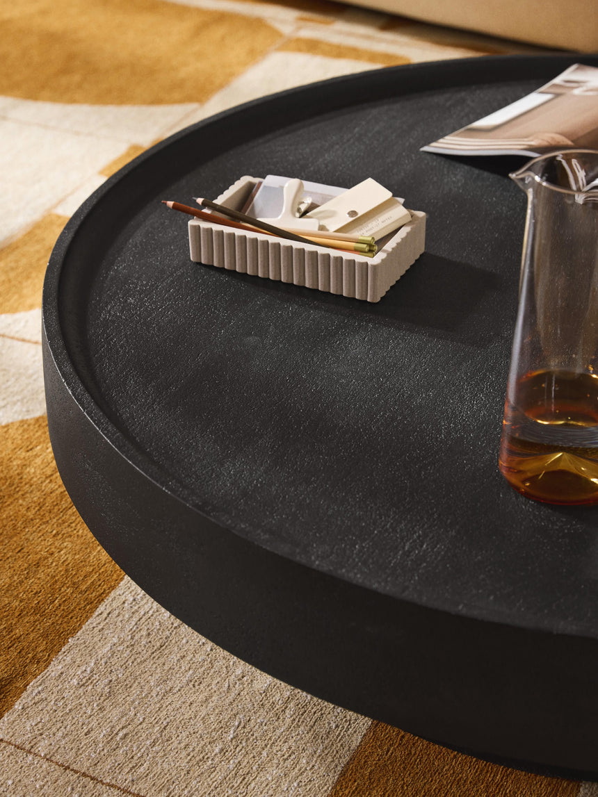 Torku Plus Ahşap Yuvarlak Orta Sehpa Siyah