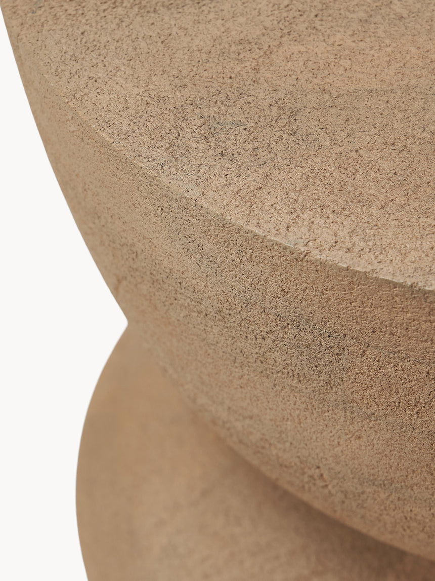 Torna Ahşap Yuvarlak Yan Sehpa Natürel