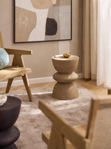 Torna Ahşap Yuvarlak Yan Sehpa Natürel