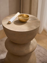 Torna Ahşap Yuvarlak Yan Sehpa Natürel