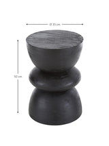 Torna Ahşap Yuvarlak Yan Sehpa Siyah