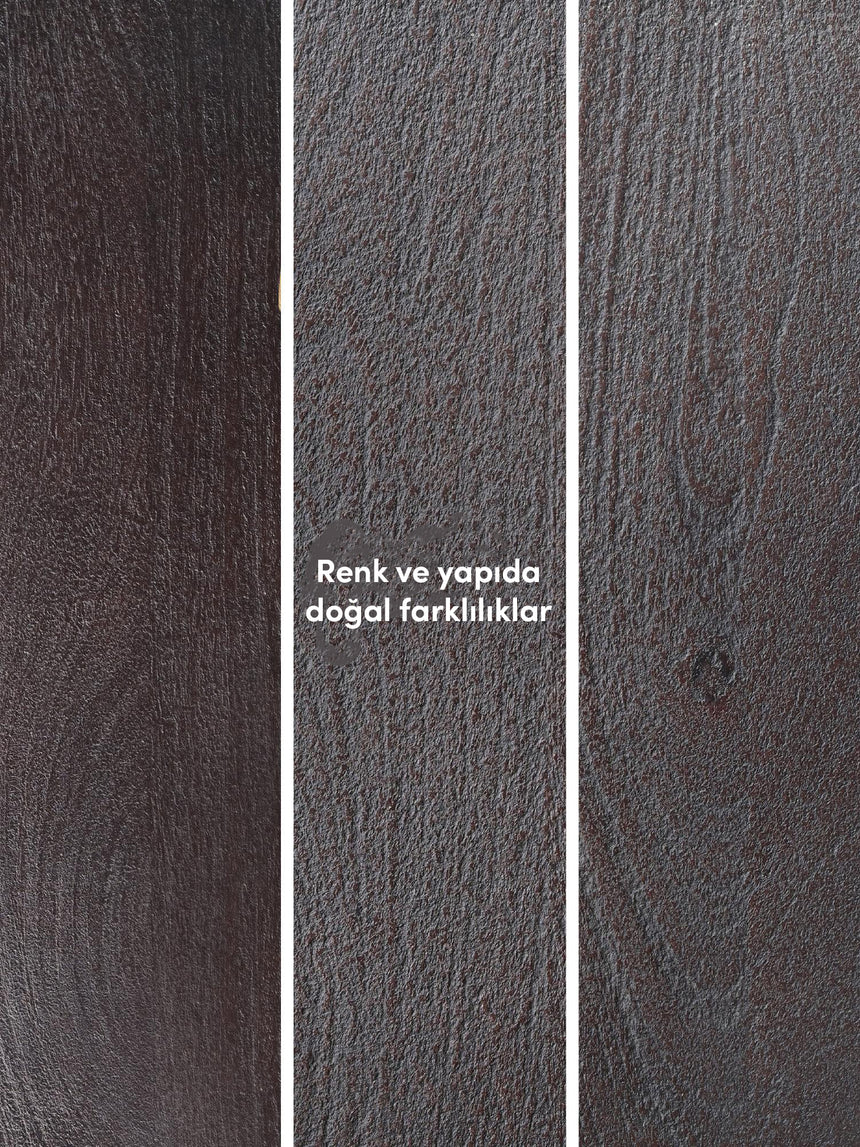 Torna Ahşap Yuvarlak Yan Sehpa Siyah