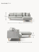 Trilye Köşe Koltuk Açık Gri