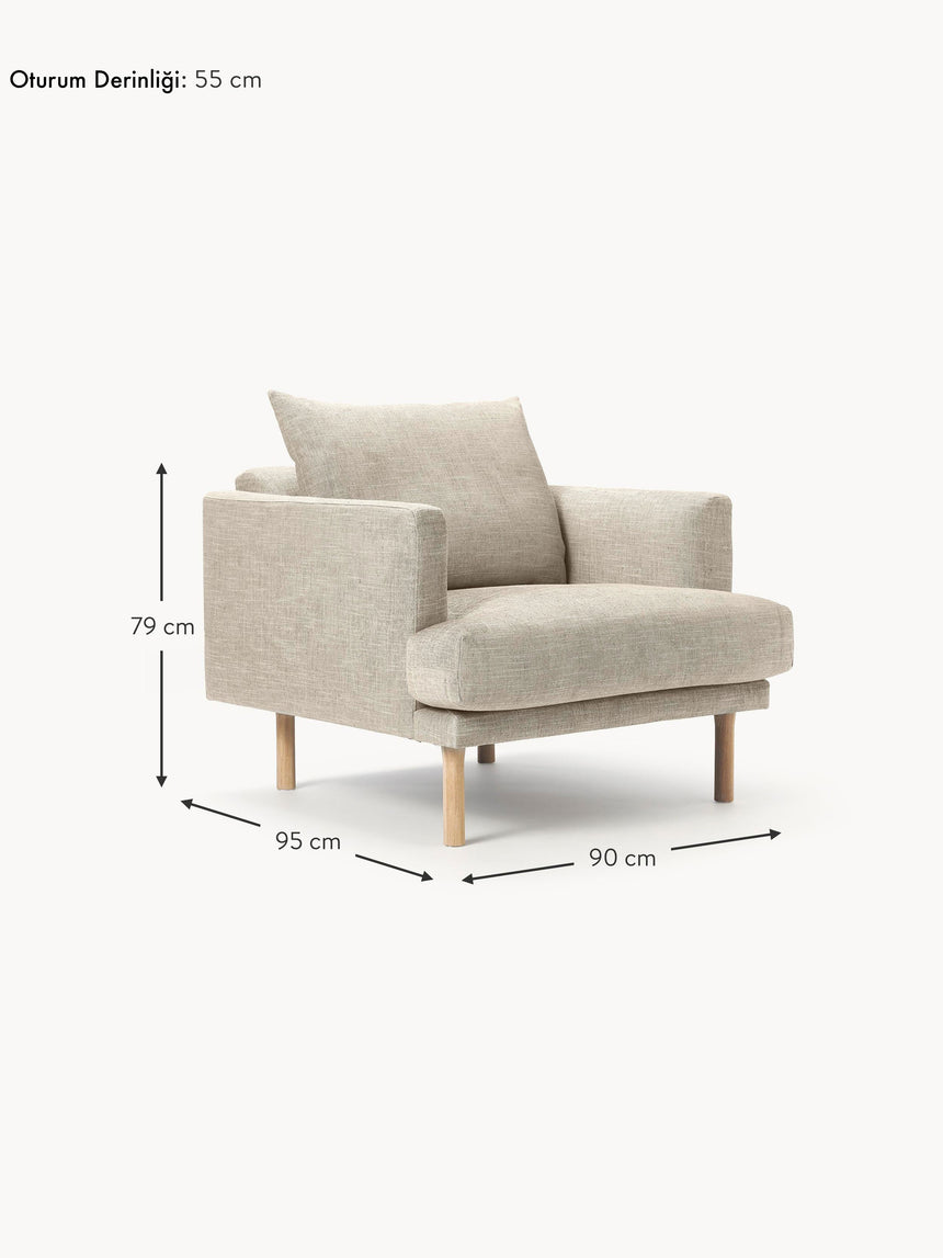 Trilye Tekli Koltuk Bej