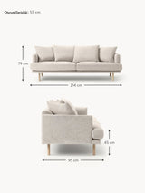 Trilye Üçlü Koltuk Açık Bej