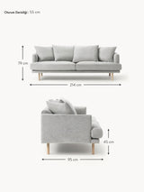 Trilye Üçlü Koltuk Açık Gri