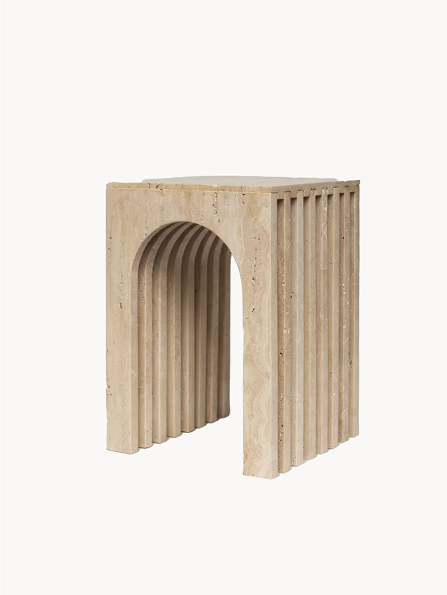 Voks Traverten Mermer Yan Sehpa