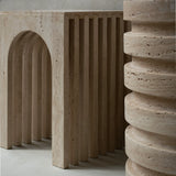 Voks Traverten Mermer Yan Sehpa