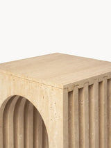 Voks Traverten Mermer Yan Sehpa