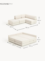 Voys Bazalı Köşe Koltuk Kırık Beyaz Şönil