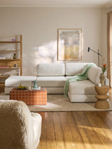 Voys Bazalı Köşe Koltuk Kırık Beyaz Şönil