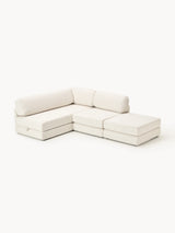 Voys Bazalı Köşe Koltuk Kırık Beyaz Şönil