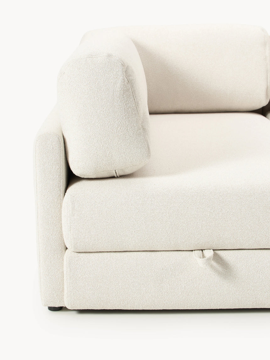 Voys Bazalı Köşe Koltuk Kırık Beyaz Şönil