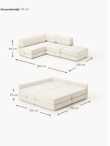 Voys Bazalı Köşe Koltuk Kırık Beyaz Şönil