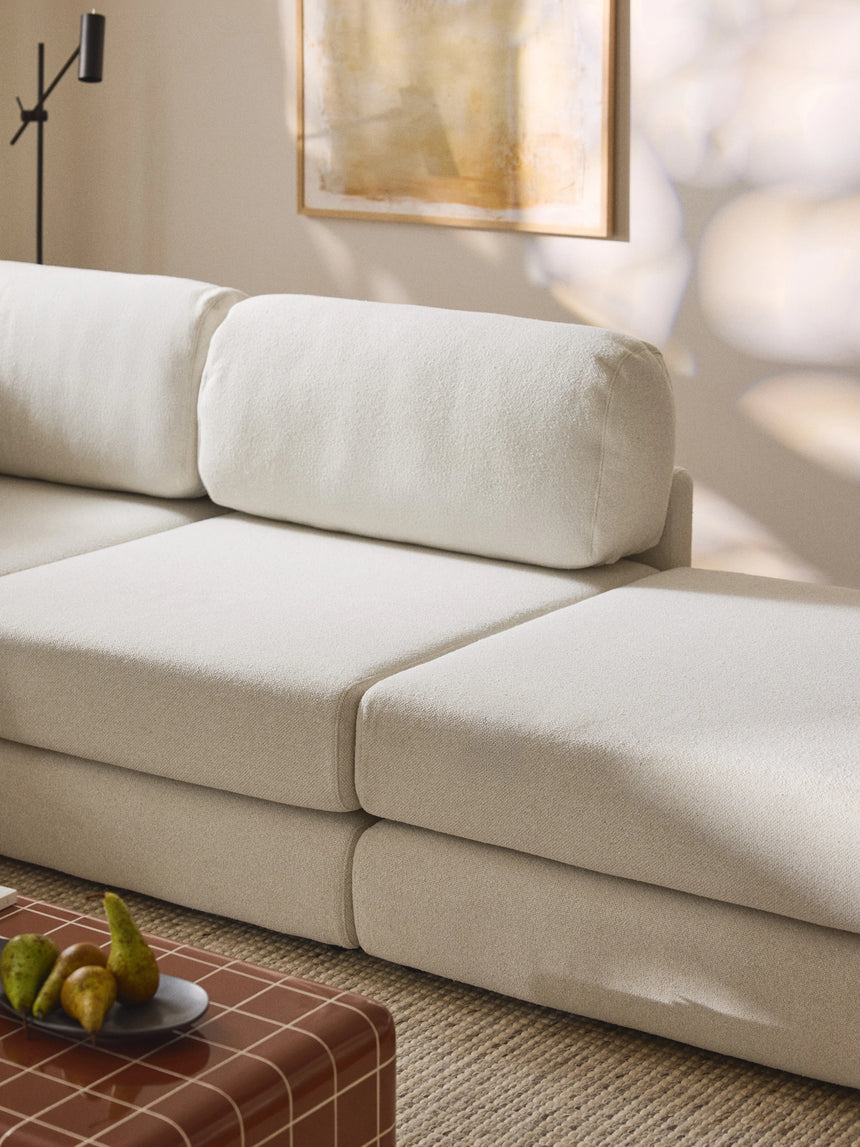 Voys Bazalı Köşe Koltuk Kırık Beyaz Şönil