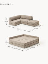 Voys Bazalı Köşe Koltuk Sütlü Kahve Şönil