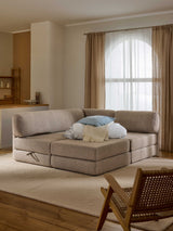 Voys Bazalı Köşe Koltuk Sütlü Kahve Şönil