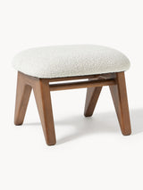 Vuhan Ahşap Puf Kırık Beyaz Bukle