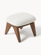 Vuhan Ahşap Puf Kırık Beyaz Bukle