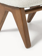 Vuhan Ahşap Puf Kırık Beyaz Bukle