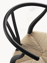 Wishbone Hasır İşlemeli Ahşap Sandalye Siyah