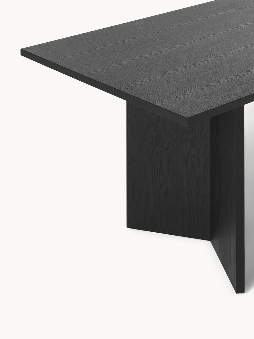 Yay Dikdörtgen Ahşap Yemek Masası Siyah