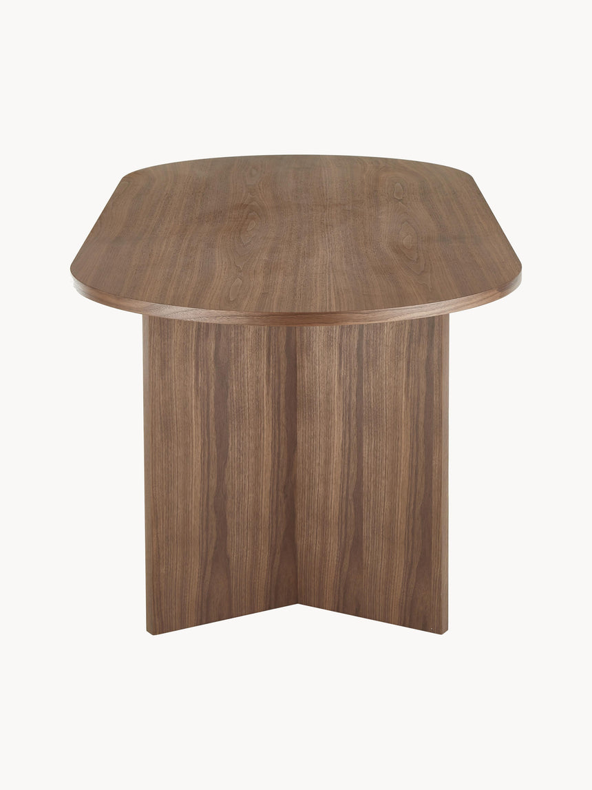 Yay Oval Ahşap Yemek Masası Ceviz
