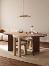 Yay Oval Ahşap Yemek Masası Ceviz