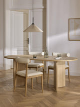 Yay Oval Ahşap Yemek Masası Dışbudak