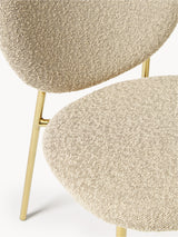 Zarif Metal Sandalye Altın Ayak Bej Bukle