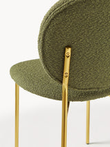 Zarif Metal Sandalye Altın Ayak Yeşil Bukle