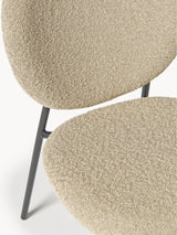 Zarif Metal Sandalye Siyah Ayak Kırık Bej Bukle