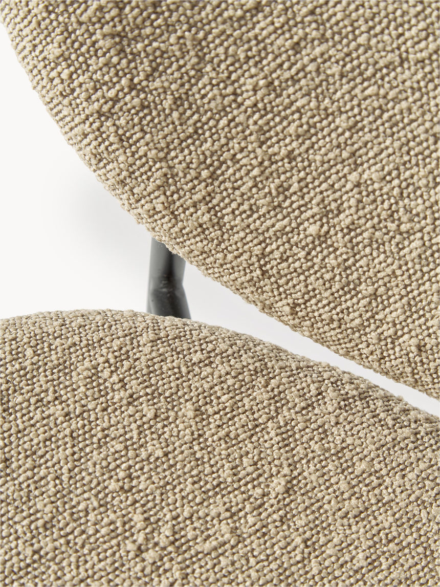 Zarif Metal Sandalye Siyah Ayak Kırık Bej Bukle