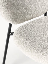 Zarif Metal Sandalye Siyah Ayak Kırık Beyaz Bukle